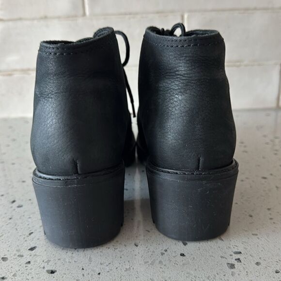 Havana Joe Black Oiled Leather Chukka Ankle Boots Women’s Block Heel Size EU 37 - Picture 3 of 12